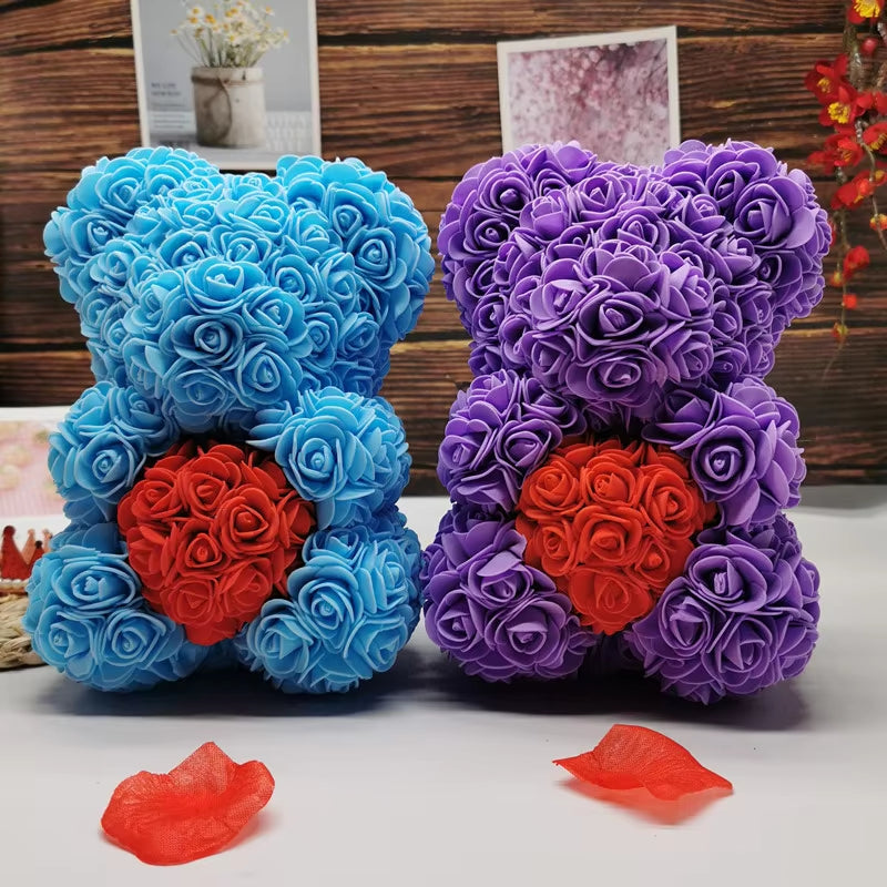 Wholesale Artificial Preserved Giant Teddy Bear Roses 25Cm, Big Teddy Rose Bear with Gift Box for Valentines' Gift